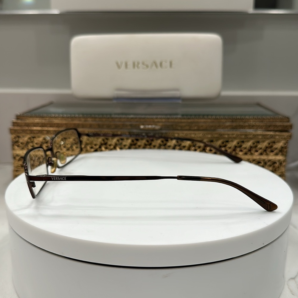 Versace - Rx - Copper-Toned Rectangular Eyeglass … - image 7